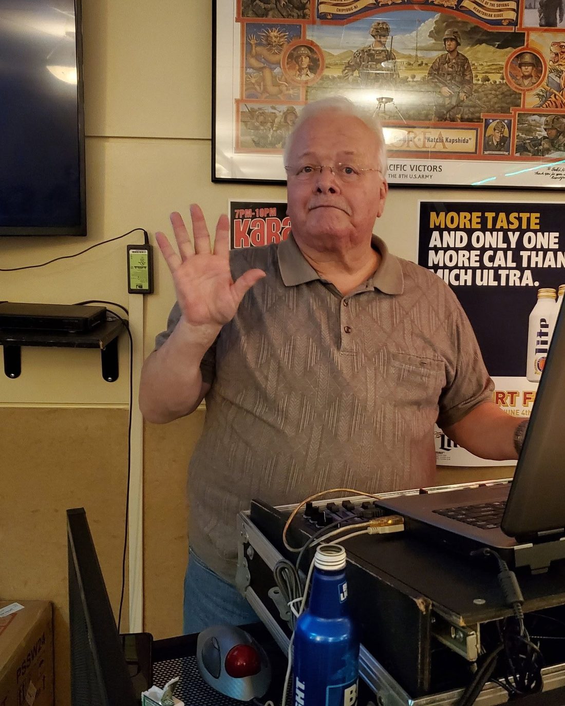 BillyO behind the booth at one of his karaoke nights