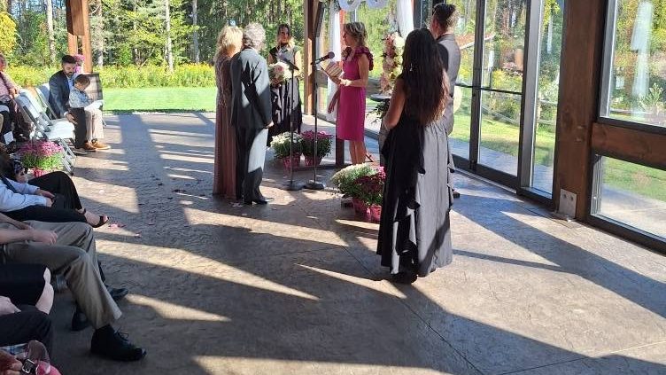 A wedding ceremony under way at a venue where BillyO provided the music
